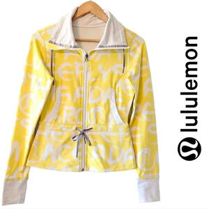 Lululemon Victory Manifest Casual Long Sleeve Women's Jacket Yellow White Sz 4.